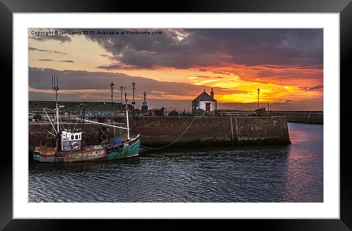  Maryport Harbour At Sunset Framed Mounted Print by Ian Lewis