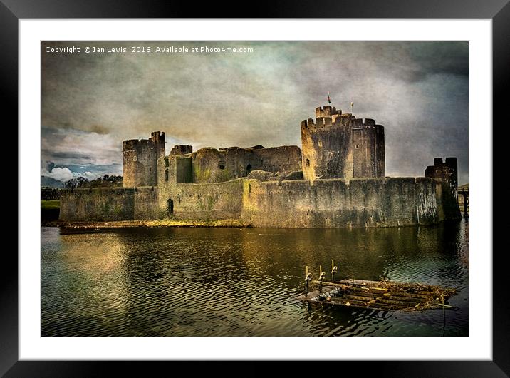 Caerphilly's Stronghold Framed Mounted Print by Ian Lewis