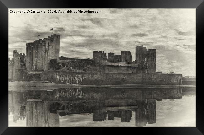 Caerphilly Castle Reflected Framed Print by Ian Lewis