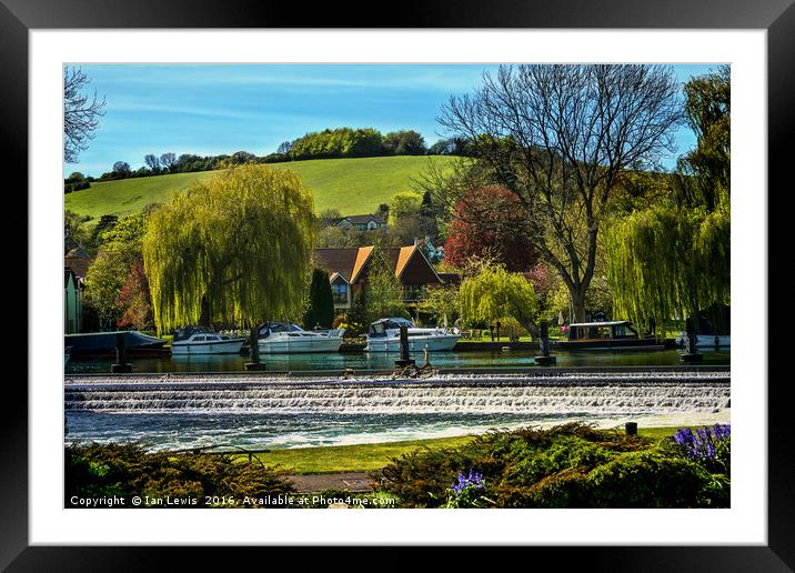 Across The Thames To Streatley Framed Mounted Print by Ian Lewis