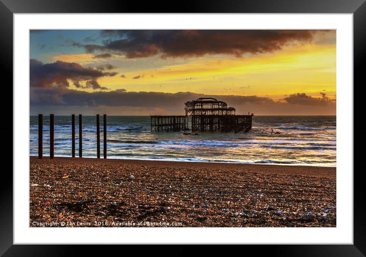 Sunset of the Pier Framed Mounted Print by Ian Lewis