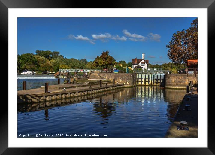 Autumn At Goring Lock Framed Mounted Print by Ian Lewis