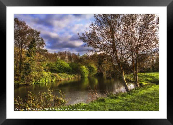 The River Kennet At Burghfield Framed Mounted Print by Ian Lewis