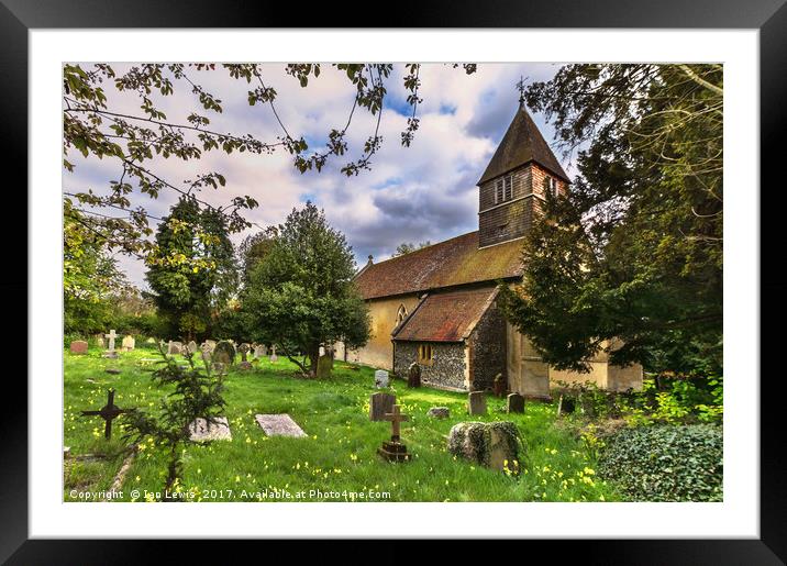 The Churchyard at St Laurence Tidmarsh Framed Mounted Print by Ian Lewis