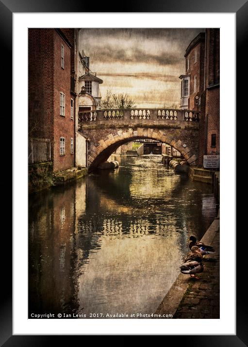 The Water Bridge In Newbury Framed Mounted Print by Ian Lewis