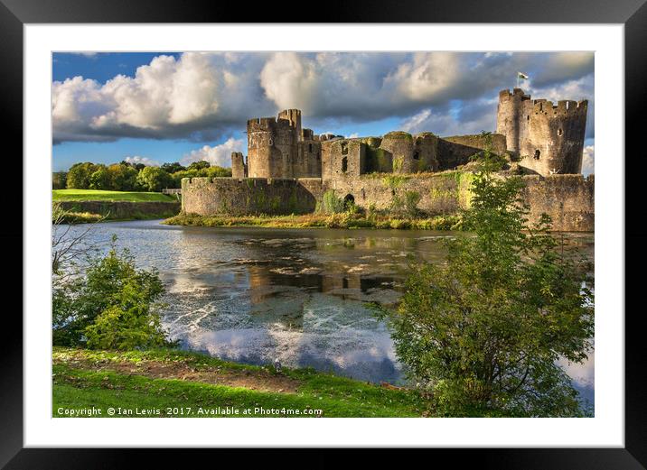 Caerphilly Castle Moat Framed Mounted Print by Ian Lewis
