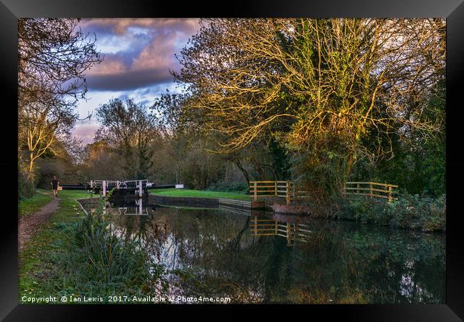 Autumn Reflections On The Kennet Framed Print by Ian Lewis