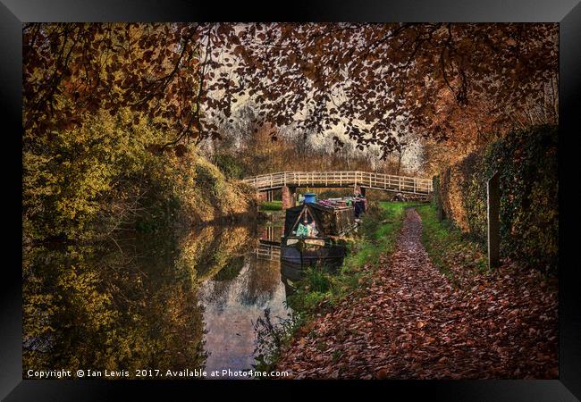 Autumnal Towpath Framed Print by Ian Lewis