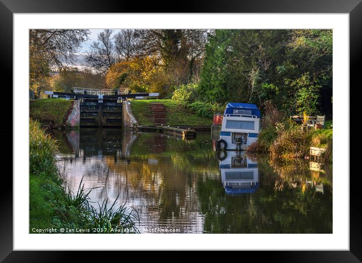 Autumn Colours At Hungerford Lock Framed Mounted Print by Ian Lewis