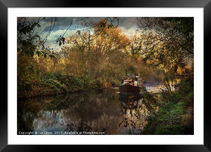 Narrowboat On The Kennet And Avon Framed Mounted Print by Ian Lewis