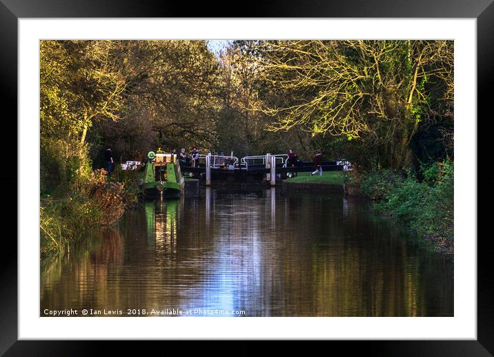 Activity At Heale's Lock Framed Mounted Print by Ian Lewis