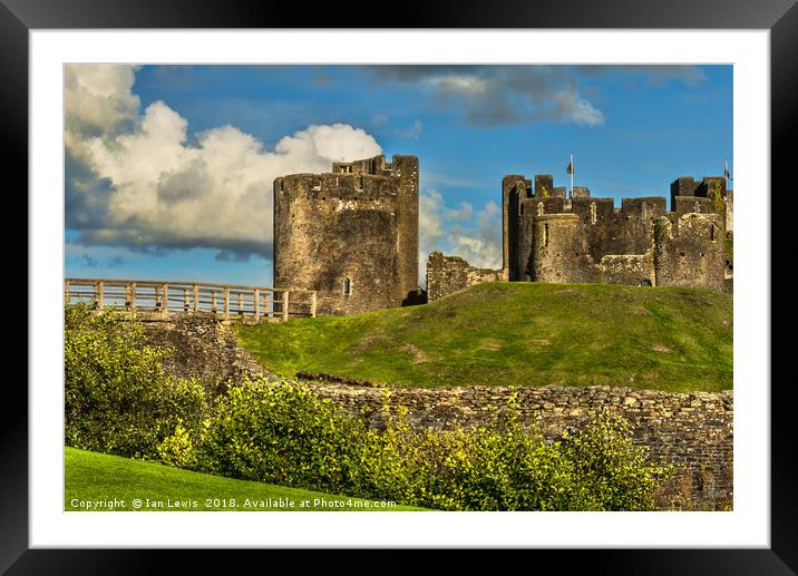 Western Gateway to Caerphilly Castle Framed Mounted Print by Ian Lewis