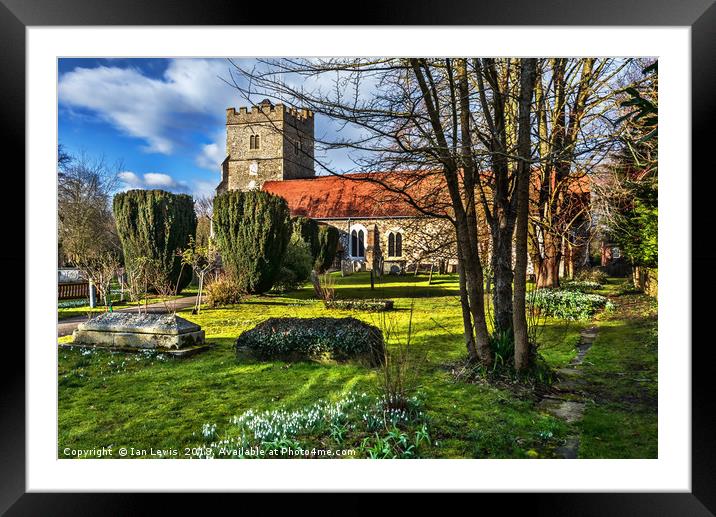 The Churchyard At Cookham Framed Mounted Print by Ian Lewis