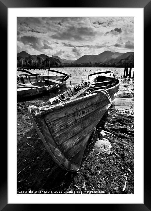 Derwentwater Rowing Boat Framed Mounted Print by Ian Lewis