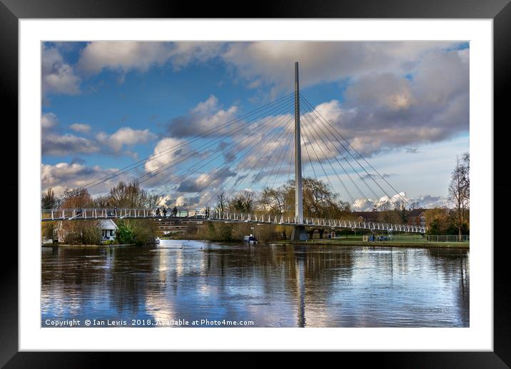 Footbridge Over The Thames At Reading Framed Mounted Print by Ian Lewis