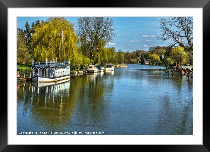 The River Thames At Streatley Framed Mounted Print by Ian Lewis
