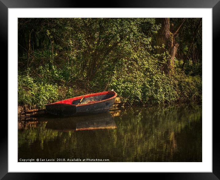 Dinghy On The Oxford Canal Framed Mounted Print by Ian Lewis