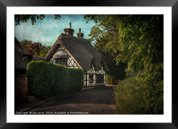Enchanting Sulham Thatched Cottage Framed Mounted Print by Ian Lewis