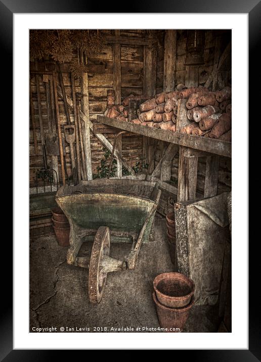The Garden Shed Framed Mounted Print by Ian Lewis