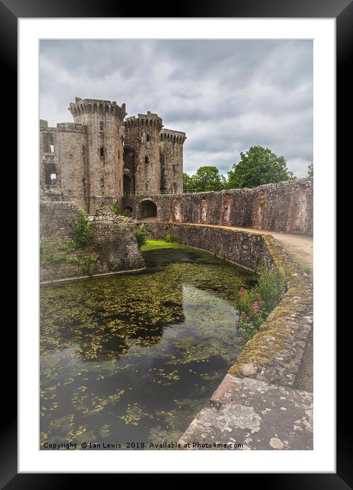Pathway By The Castle Moat Framed Mounted Print by Ian Lewis