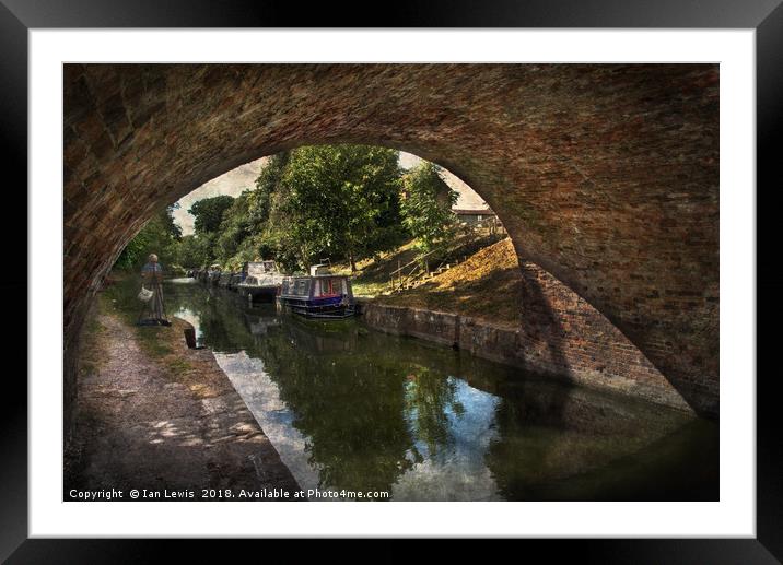 Painting Pewsey Bridge Framed Mounted Print by Ian Lewis