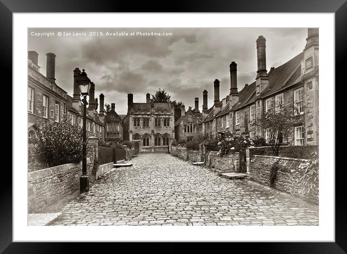 Vicars Close In The City Of Wells Framed Mounted Print by Ian Lewis