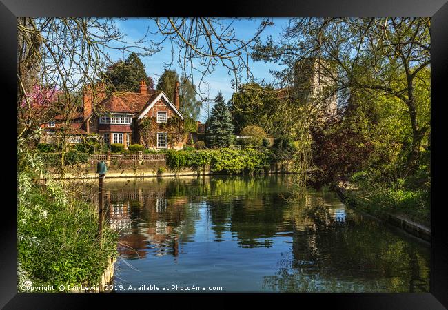 A Backwater At Goring on Thames Framed Print by Ian Lewis
