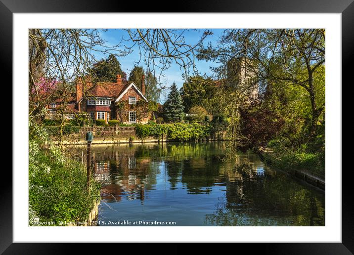 A Backwater At Goring on Thames Framed Mounted Print by Ian Lewis