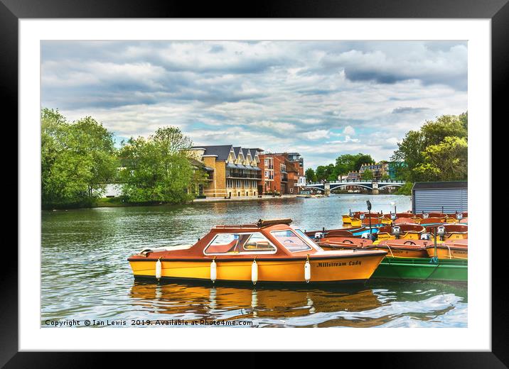 Boats For Hire At Windsor Framed Mounted Print by Ian Lewis