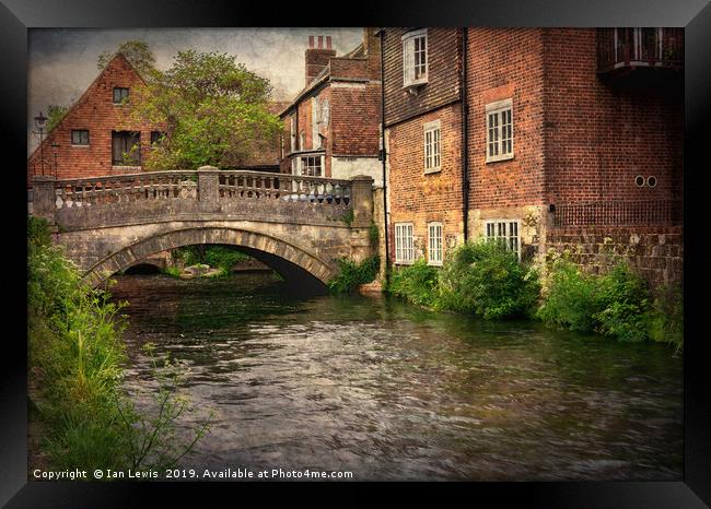 Winchester City Bridge and Mill Framed Print by Ian Lewis