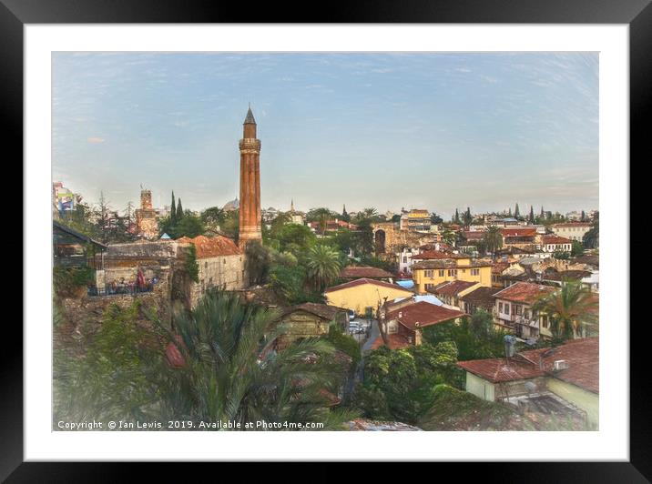 The Rooftops Of Antalya Framed Mounted Print by Ian Lewis