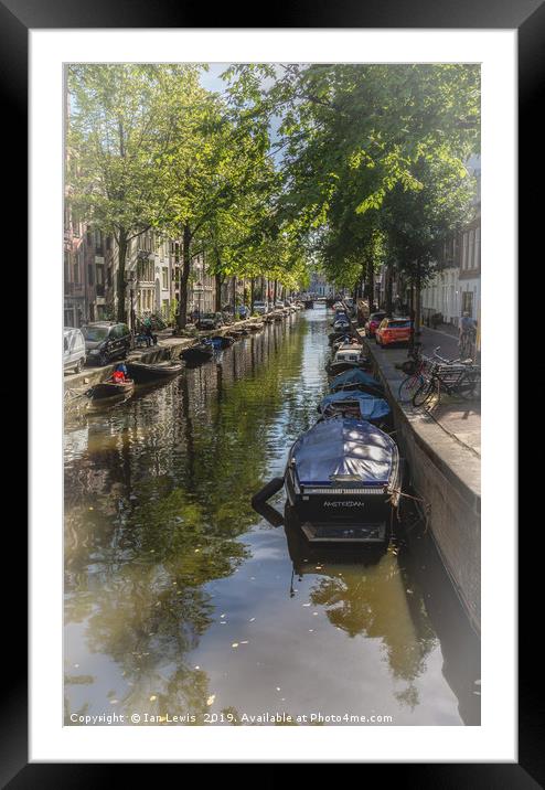 A Street In Amsterdam Framed Mounted Print by Ian Lewis