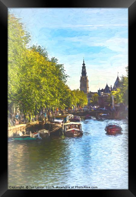 An Impressionist View Of Amsterdam Framed Print by Ian Lewis