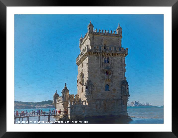 The Belem Tower Lisbon Framed Mounted Print by Ian Lewis