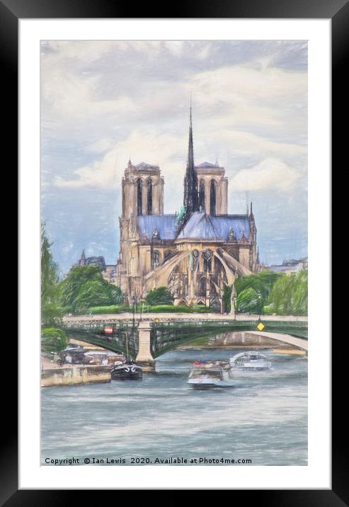 Memories of Notre Dame Framed Mounted Print by Ian Lewis
