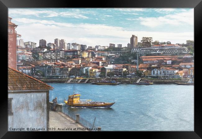 Sightseeing Boat in Porto Framed Print by Ian Lewis