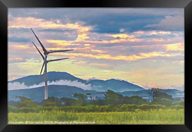 Wind Power And The Fells Framed Print by Ian Lewis