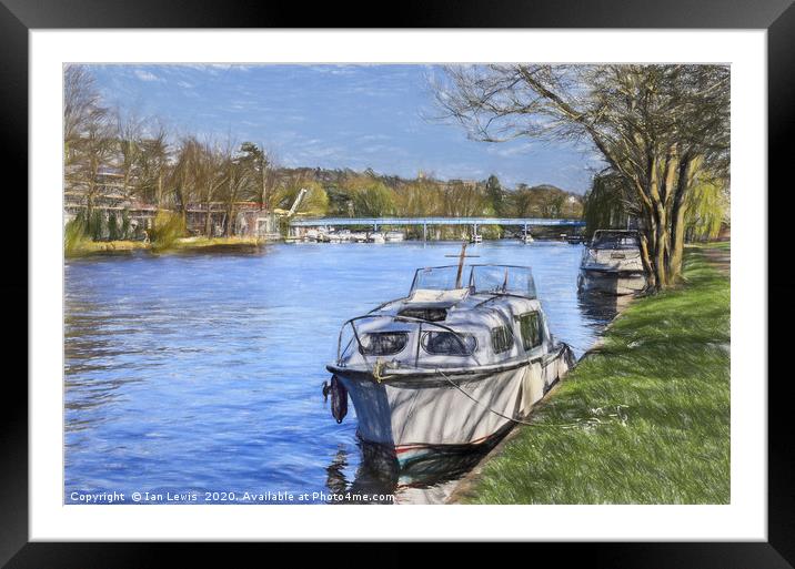 The River Thames At Cookham Framed Mounted Print by Ian Lewis