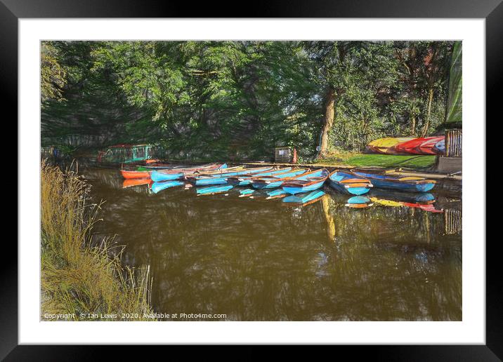 Boats For Hire At Odiham Framed Mounted Print by Ian Lewis