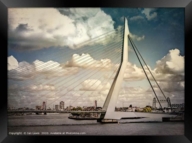 The Erasmusbrug Rotterdam Framed Print by Ian Lewis