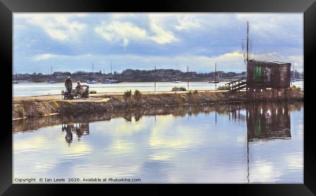 The Harbour Wall At Emsworth Framed Print by Ian Lewis
