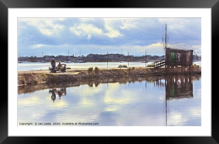 The Harbour Wall At Emsworth Framed Mounted Print by Ian Lewis