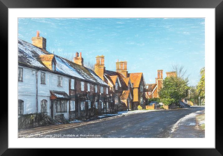 Cottages in Tidmarsh Framed Mounted Print by Ian Lewis