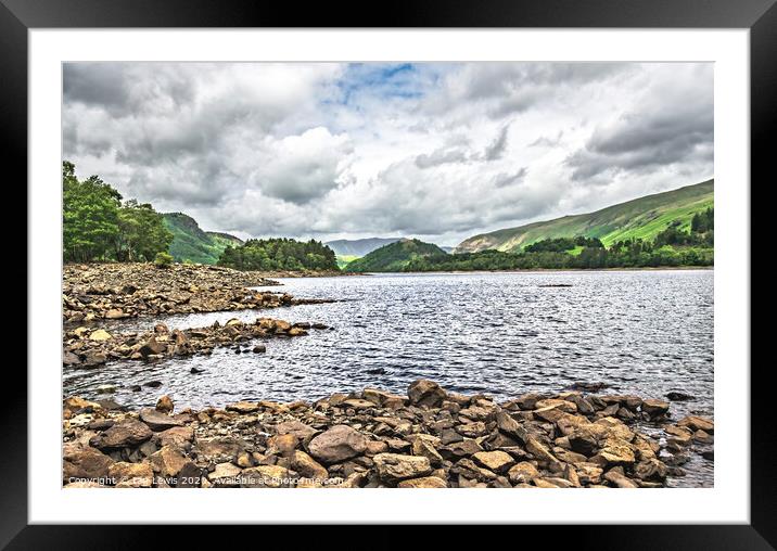 Rocky Shore At Thirlmere Framed Mounted Print by Ian Lewis