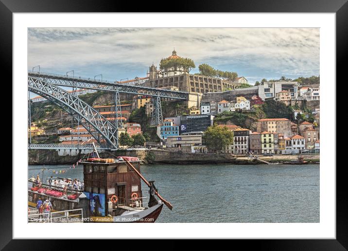 Across The Douro In Porto Framed Mounted Print by Ian Lewis