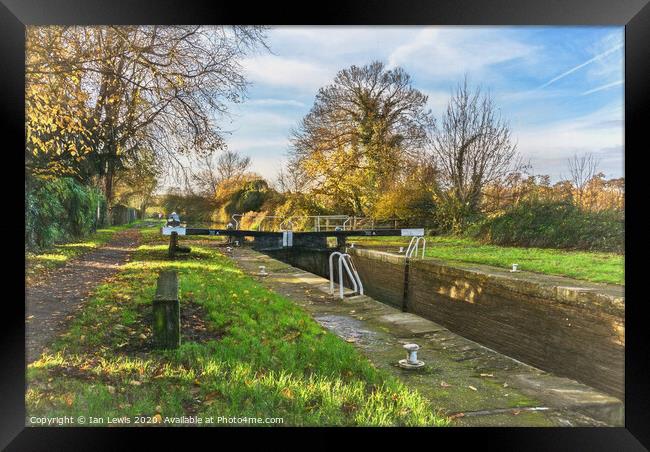 Hungerford Lock in Autumn as Digital Art Framed Print by Ian Lewis