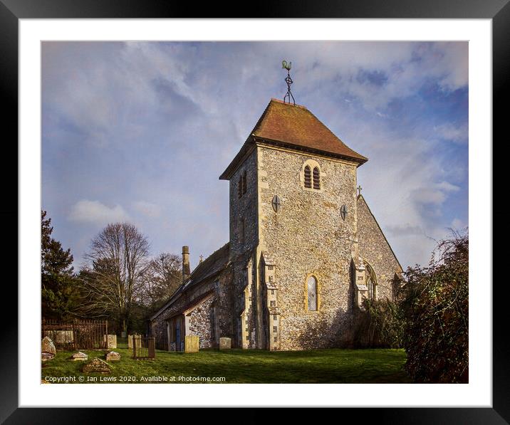 Aldworth Church in Berkshire Framed Mounted Print by Ian Lewis
