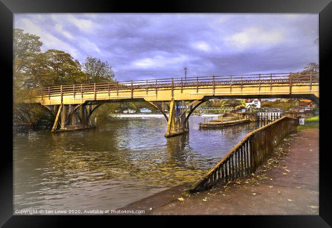 Crossing The Thames At Goring Framed Print by Ian Lewis