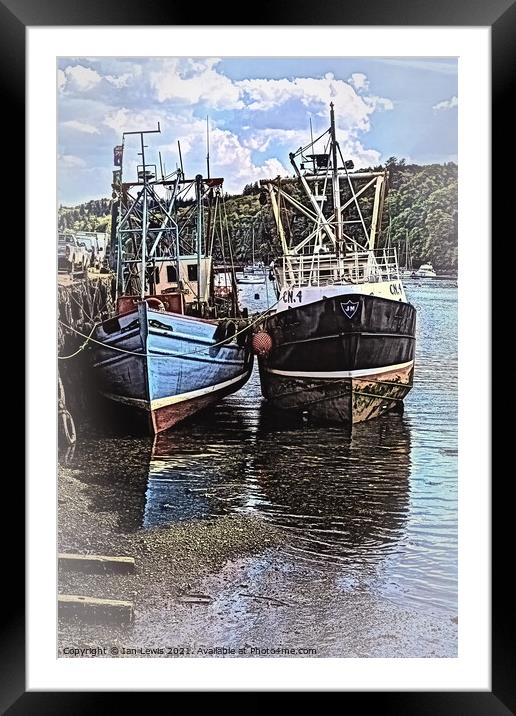 Fishing Boats At Tobermory Framed Mounted Print by Ian Lewis