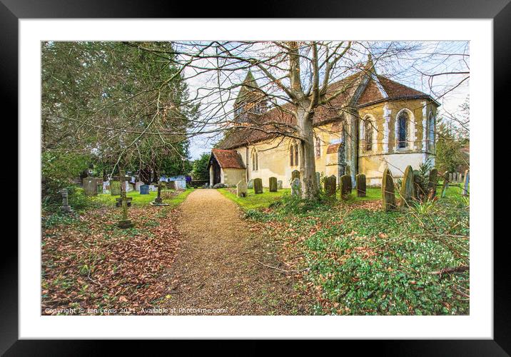 Parish Church of St Laurence Tidmarsh Framed Mounted Print by Ian Lewis